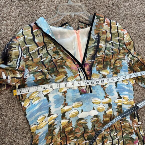 Linda Cunningham Silk Tunic Dress Sz 6 Abstract Artsy Art2Wear - Picture 10 of 10